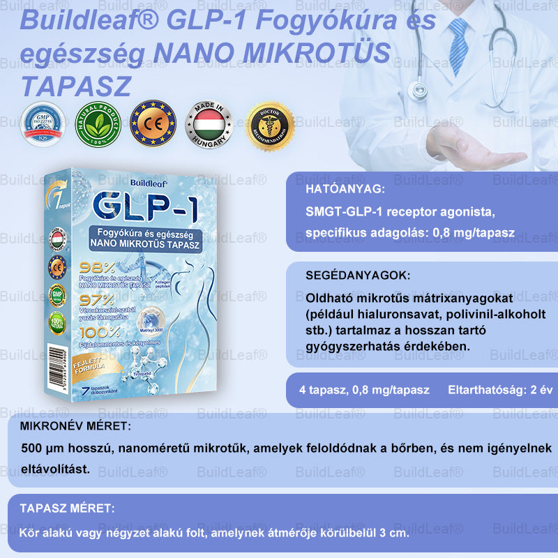 Buildleaf® Tirzepatide Nano Mikrotűs Párna Kollagénnel és Matrixyl 3000-al | Célzott megoldás elhízásra, laza bőrre, magas vérnyomásra, cukorbetegségre és más egészségügyi problémákra