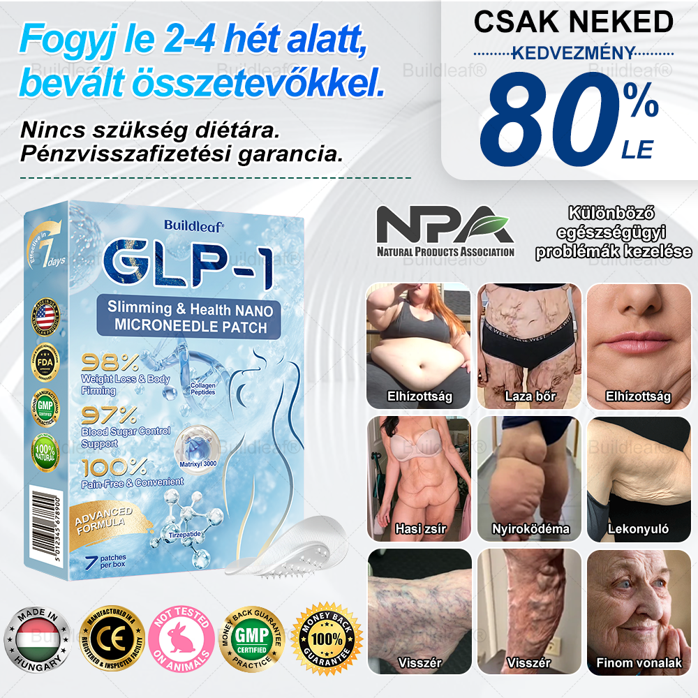 Buildleaf® Tirzepatide Nano Mikrotűs Párna Kollagénnel és Matrixyl 3000-al | Célzott megoldás elhízásra, laza bőrre, magas vérnyomásra, cukorbetegségre és más egészségügyi problémákra