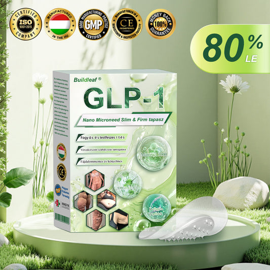 BuildLeaf® SMGT-GLP-1 Nano mikrotűs tapasz kollagénnel és Matrixyl 3000-rel Célzottan hat az elhízásra, a laza bőrre, a magas vérnyomásra, a cukorbetegségre, a zsírmájra, az ízületi fájdalomra, az agyködre és egyebekre